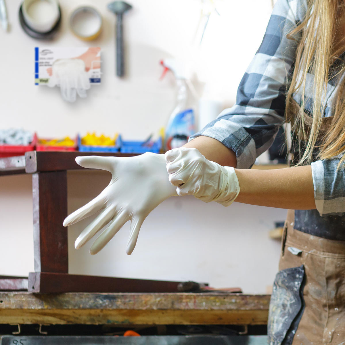 HANDSCHUHSPENDER - Weiß, Metall (27.5/10/8.5cm) - Relaxdays