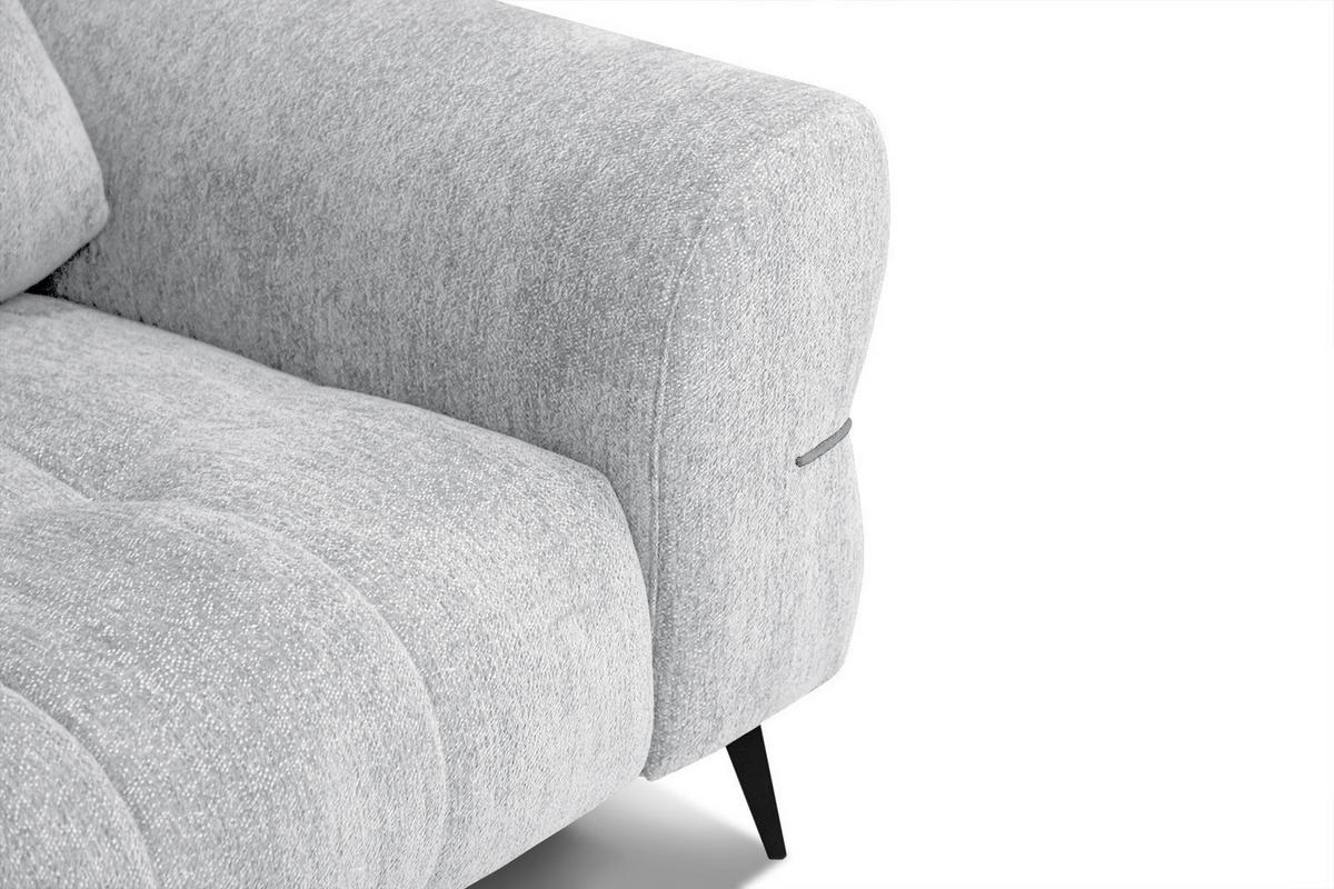 SOFA SALVINI 3-Sitzer, hellgrau - Hellgrau/Schwarz, Holzwerkstoff/Textil (176/88/99cm) - Courtois Laville