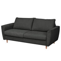 SCHLAFSOFA mit Matratze - Webstoff - Anthrazit/Buchefarben, Buchenholz/Textil (195/90/102cm) - home24