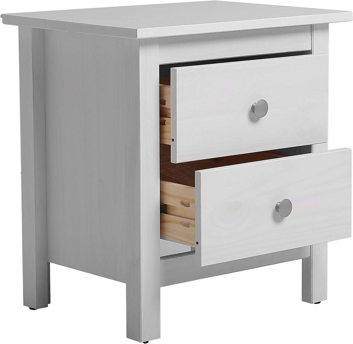 NACHTTISCH Berna 2 Schubladen Weiß - Weiß, Holz (46/49/35cm) - VS Venta-stock