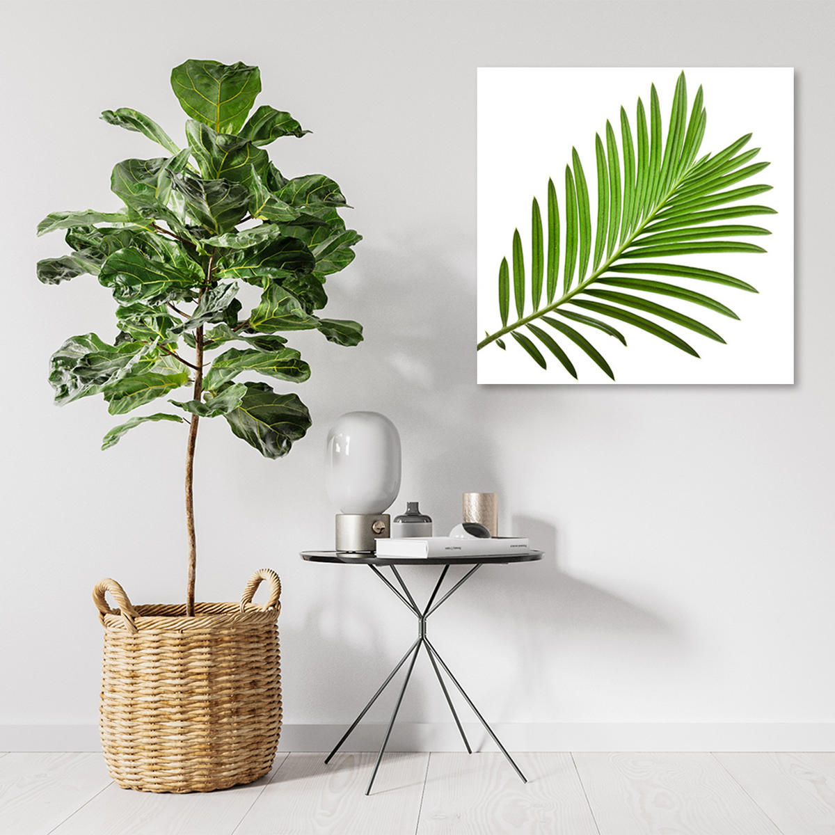 WANDBILD blumen grün - Grün, Textil (50/50cm) - Feeby