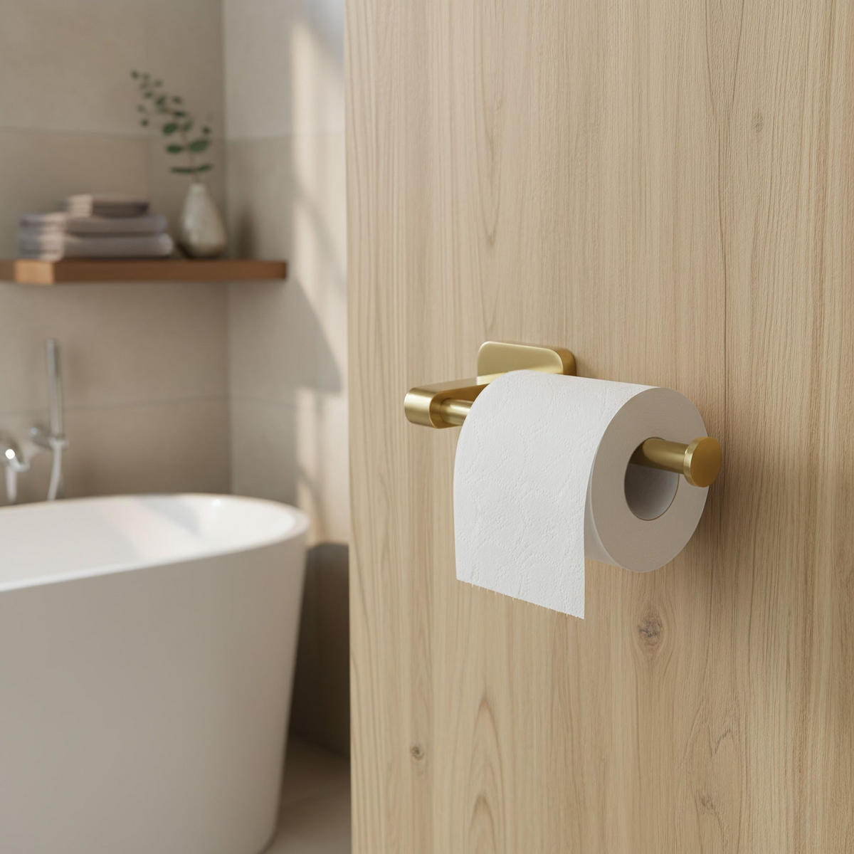 HALTER Für Toilettenpapier Rea 5909 Nico Brush Gold - Goldfarben, Metall (7/4/18cm) - REA
