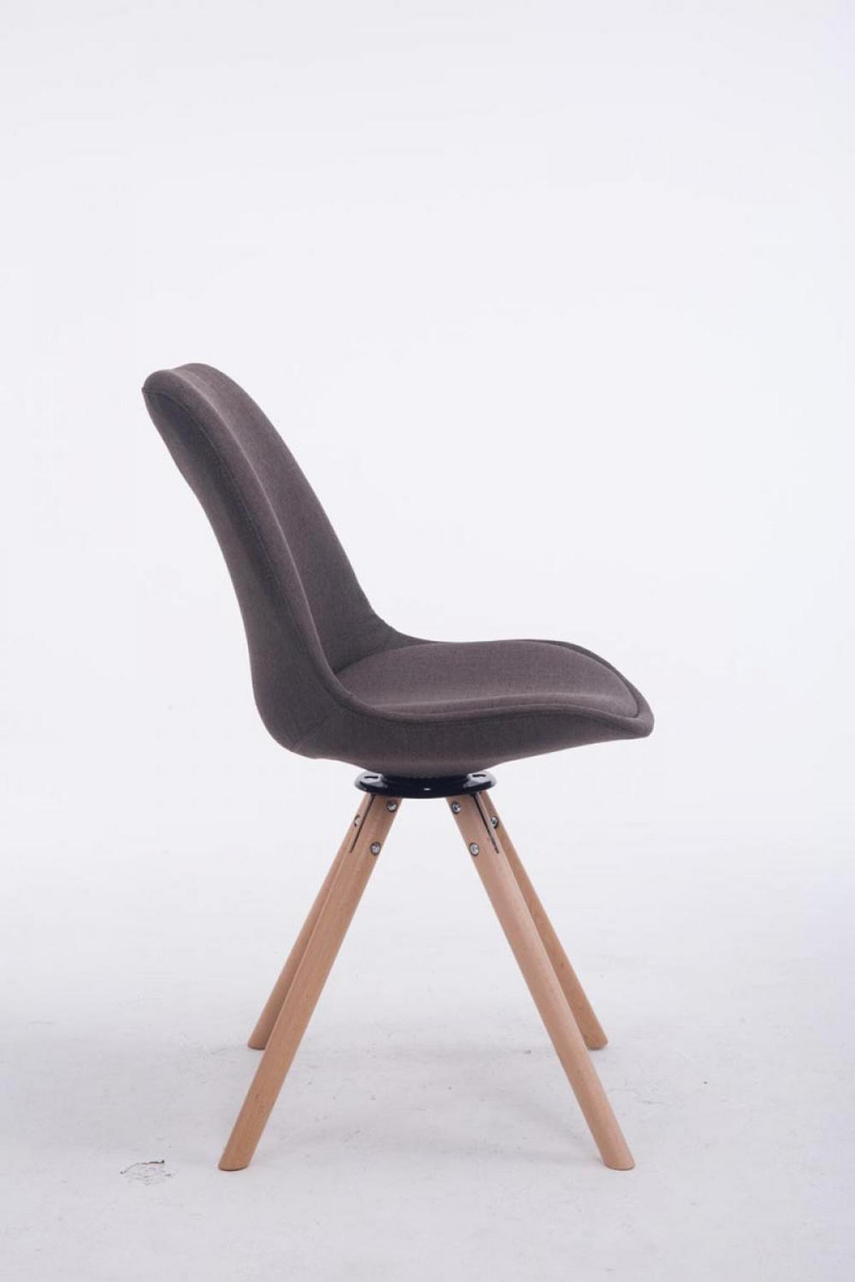 BESUCHERSTUHL Stoff dunkelgrau - Eukalyptusholzfarben/Dunkelgrau, Holz/Textil (48/84/56cm) - CLP