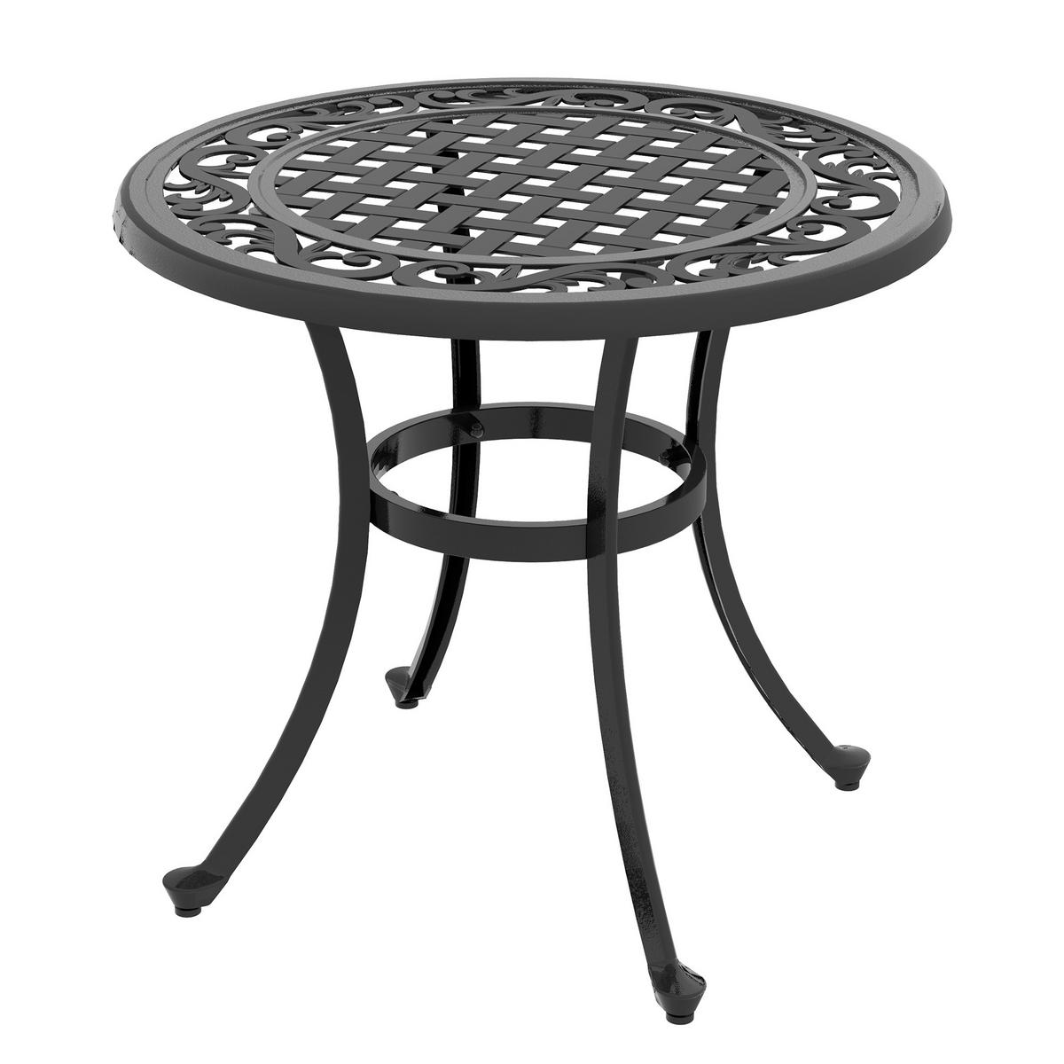 GARTENTISCH DE-07311 Vintage-Design mit Gusseisen Schwarz - Schwarz, Metall (60/60/53cm) - ComfortXL