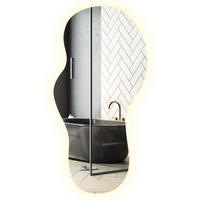 LED SPIEGEL 50x100 cm asymmetrisch 4000K - Hellblau, Glas (50/100/0.4cm) - ArtPrintCave