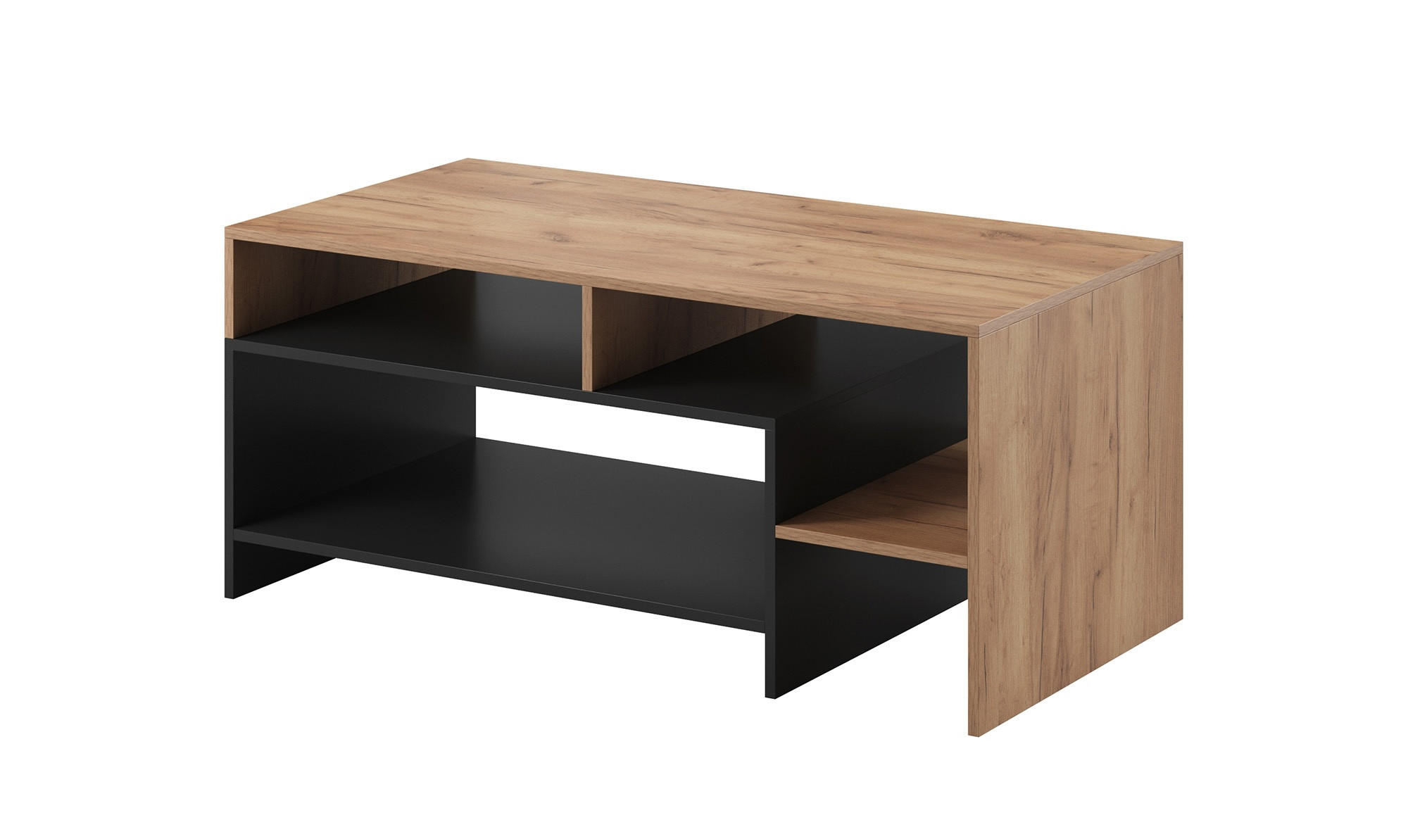COUCHTISCH Alva Craft Gold Oak / anthrazit 120 / 60 / 53cm - Braun, Holz/Holzwerkstoff (60/120/53cm) - Feldmann-Wohnen