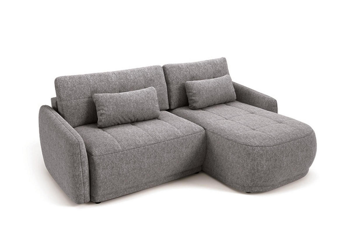 ECKSOFA Krabi Grau, mit Schlaffunktion - Grau, Holzwerkstoff (240/167cm) - Bettso