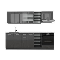 KUHINJSKI BLOK R-Line Antracit visok sijaj/antracit 240 cm , DP Marmor - črna/visok sijaj, leseni material (240/81.6/60cm) - Vicco