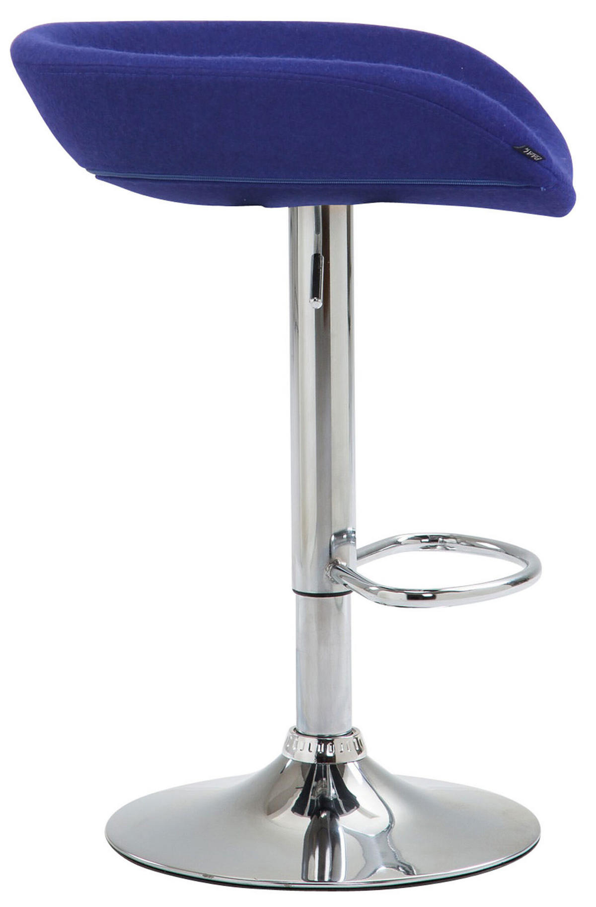 BARHOCKER Anna, Gestell Metall in Chromoptik, Filz Blau - Blau/Chromfarben, Textil/Metall (52/77/43cm) - TPFLiving
