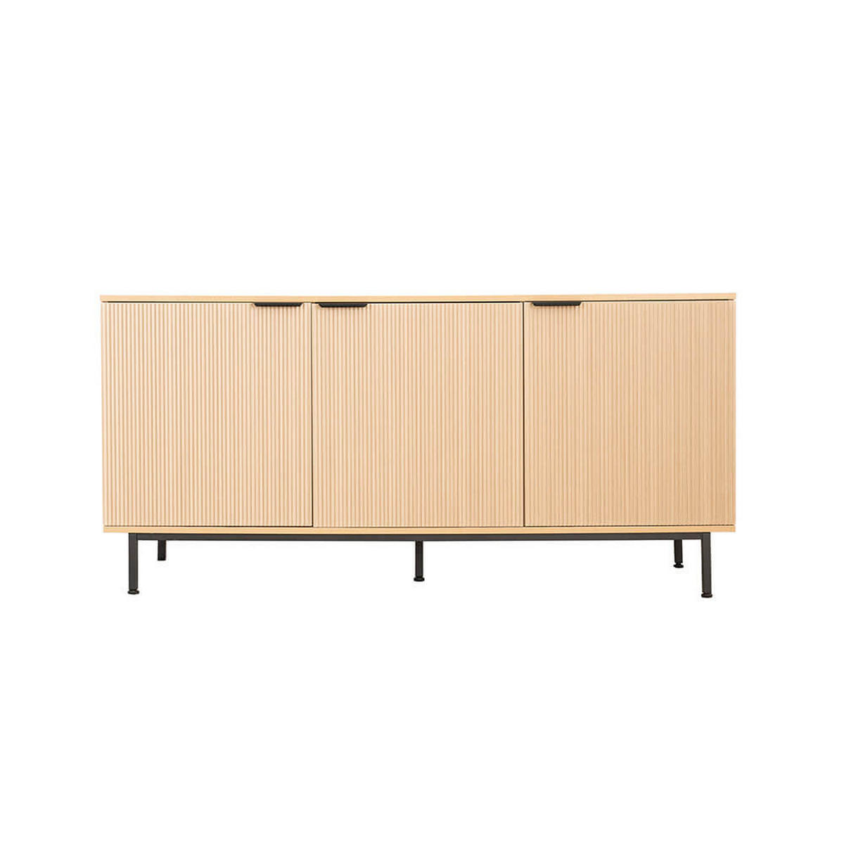 SIDEBOARD NYLA - Natur/Schwarz, 154 x 73 cm - Naturfarben, Holzwerkstoff (154/73/42cm) - Home Deluxe