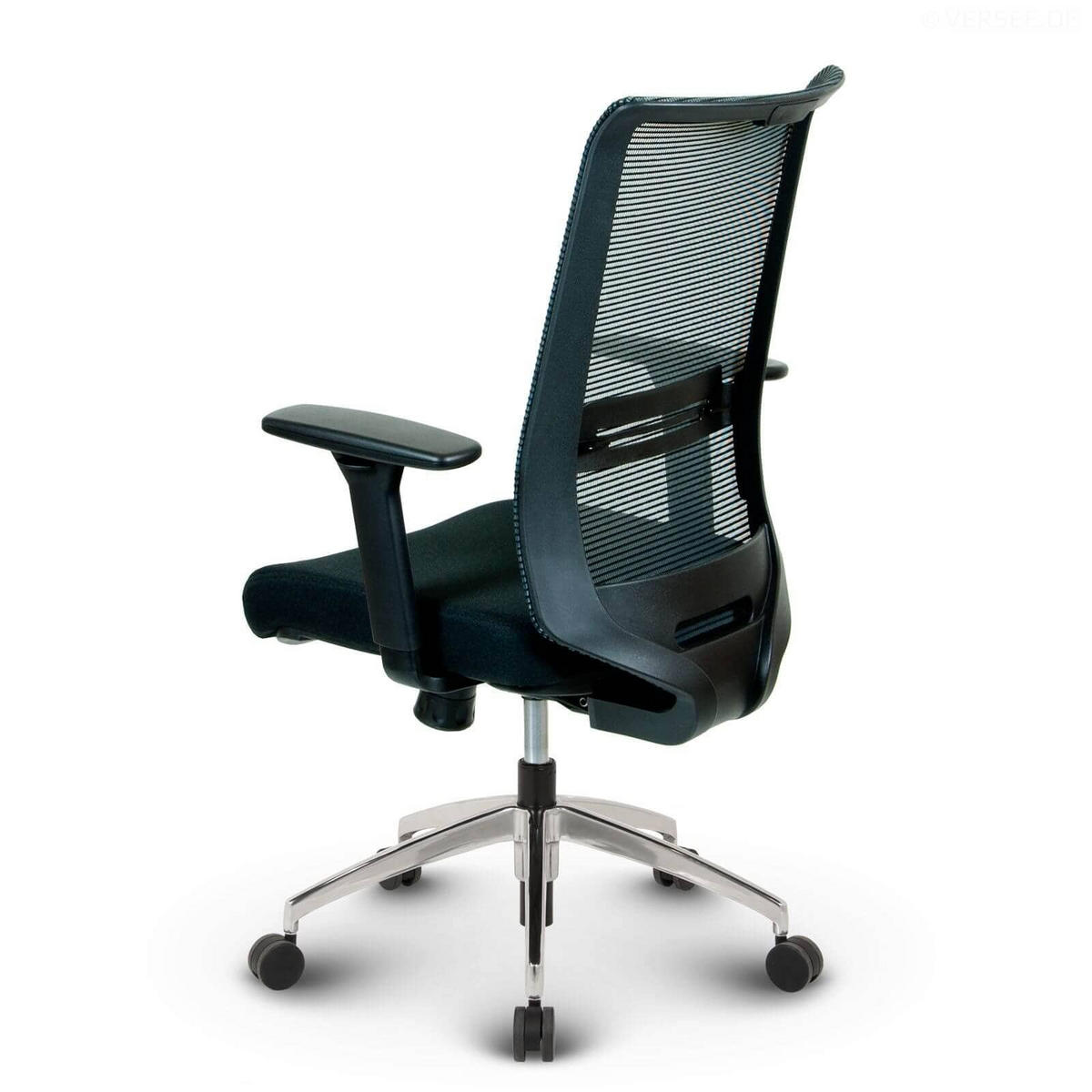 BÜROSTUHL Tanda Stoff/Mesh Schwarz - ergonomisch, 150 kg belastbar, Sitzhöhe 49-61cm - Schwarz, Kunststoff/Textil (65/102/68cm) - Versee