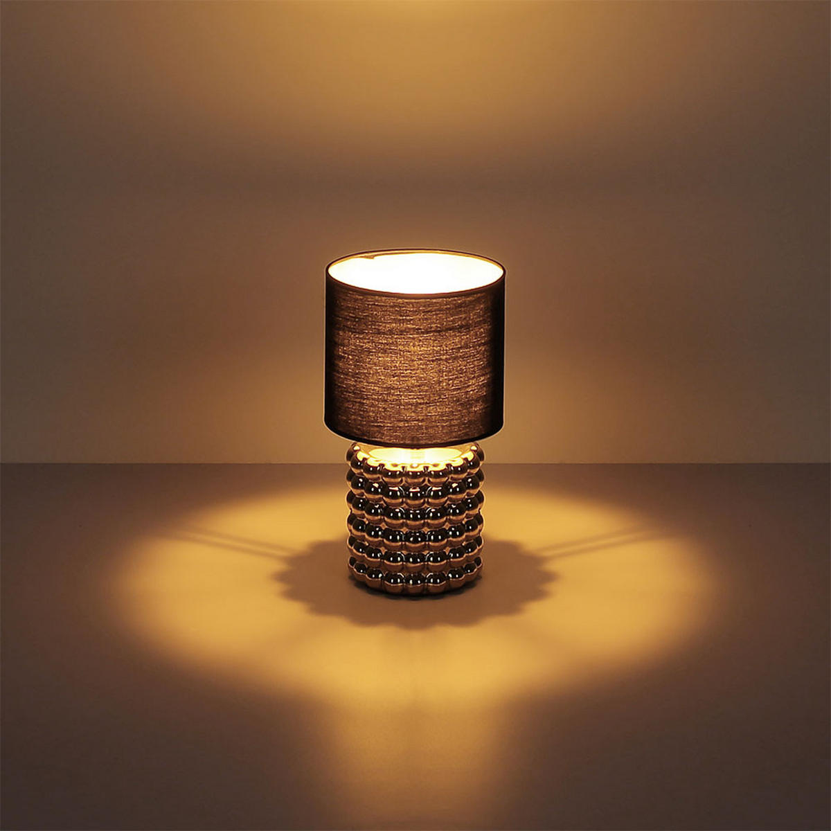 TISCHLEUCHTE Keramik Gold Schwarz 2er Set - Goldfarben, Textil (18.5/18.5/33cm) - Globo Lighting