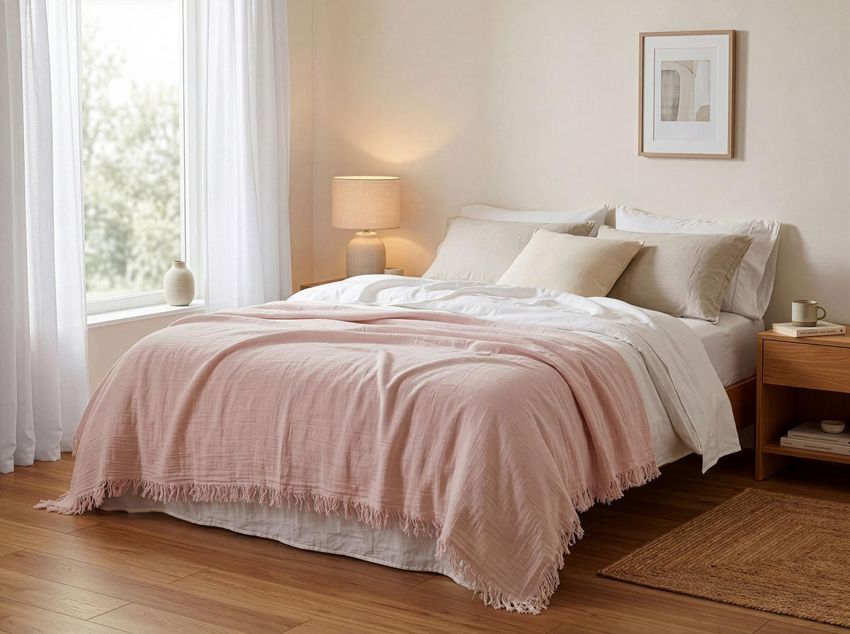 ODEJA roza 200 x 220 cm Halpola - pink, tekstil (200/220cm) - Beliani