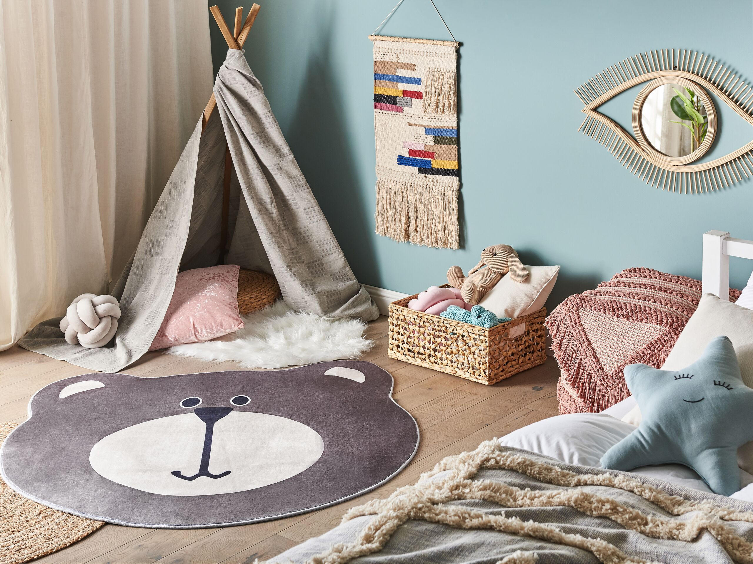 Thumbnail - Beliani Kinderteppich, Braun, Kunststoff, Tiere, Freiform, 120x120 cm, Teppiche & Böden, Teppiche, Teppich Kinderzimmer