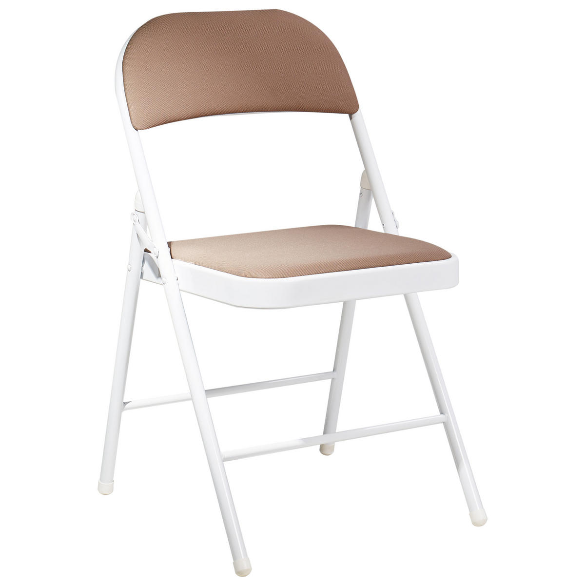 KLAPPSTUHL 4er-Set Metall Beige/Weiß Sparks - Beige, Metall (45/77/47cm) - Beliani