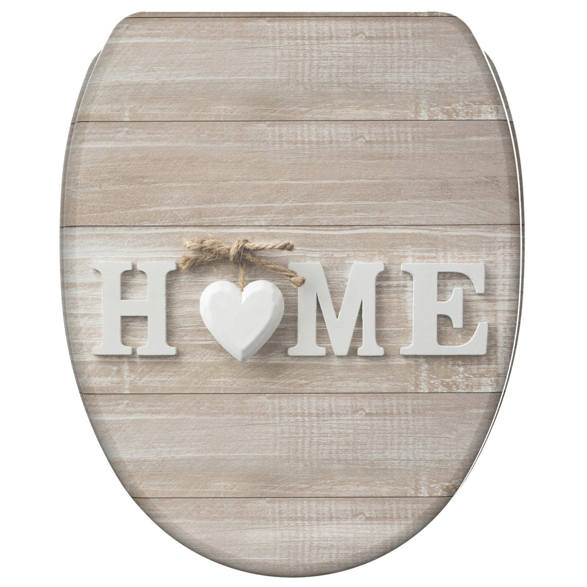 WC-SITZ mit Absenkautomatik & Top Fix Home - Braun, Holzwerkstoff (37.7/5.5/48cm) - Sanilo