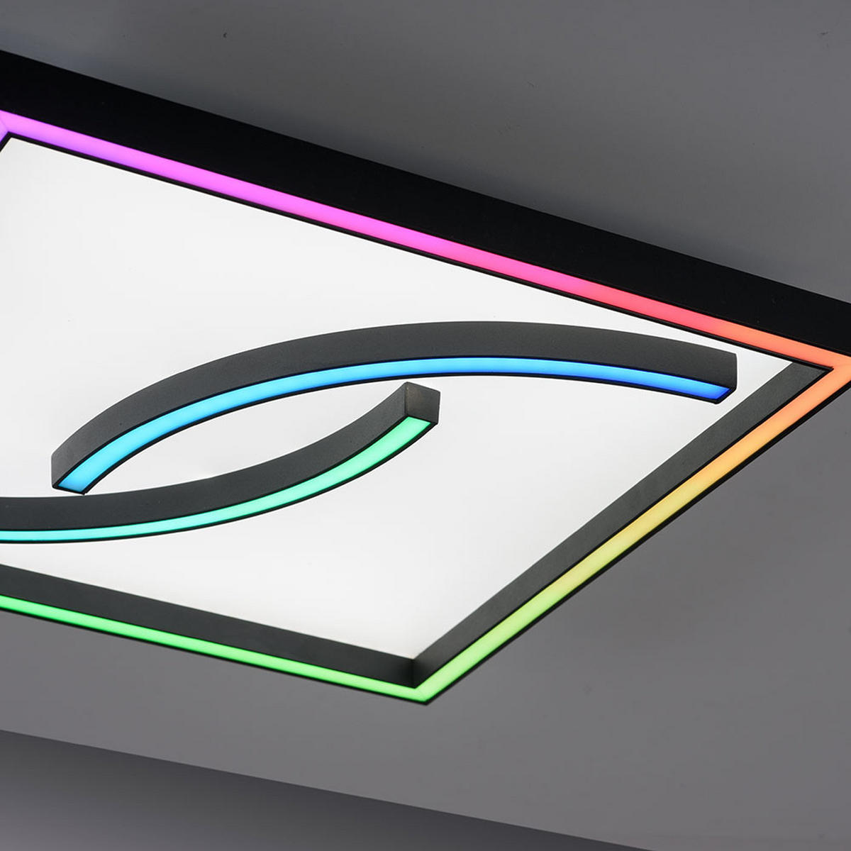 LED DECKENLEUCHTE Schwarz Metall - Schwarz, Metall (45/45/7.5cm)