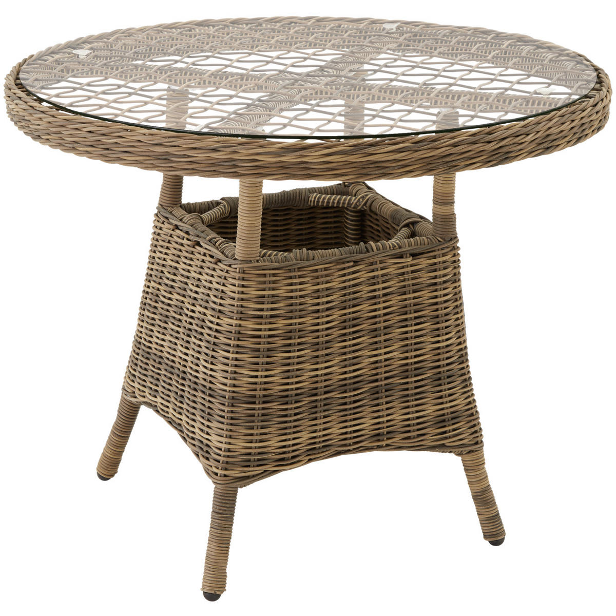 GARTENTISCH ,91 x 73,5 cm,natur - Naturfarben, Kunststoff (91/91/73.5cm) - tectake