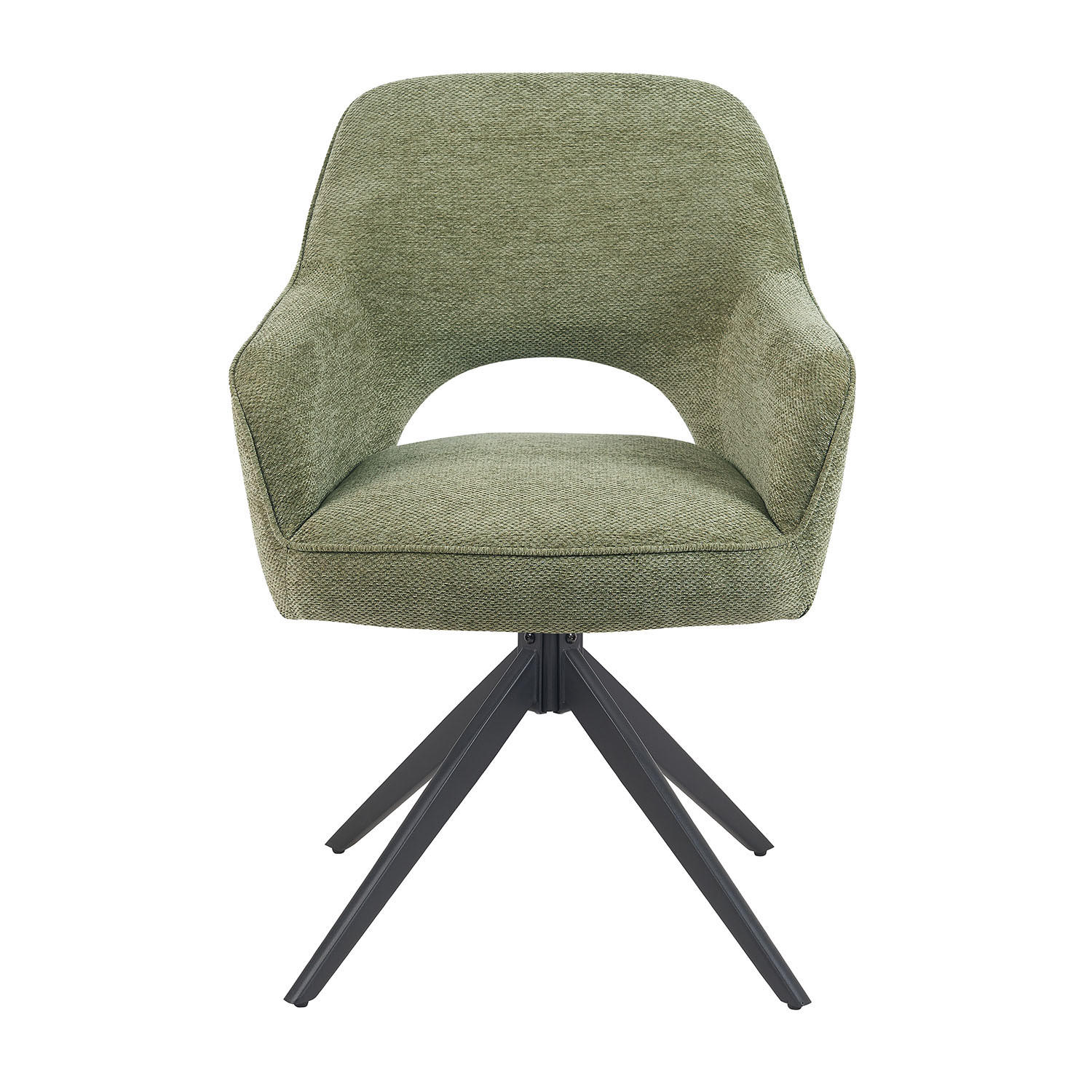 DREHSTUHL Mika-Nils - Schwarz/Grün, Textil/Metall (60/87/65cm) - DUBI Möbel