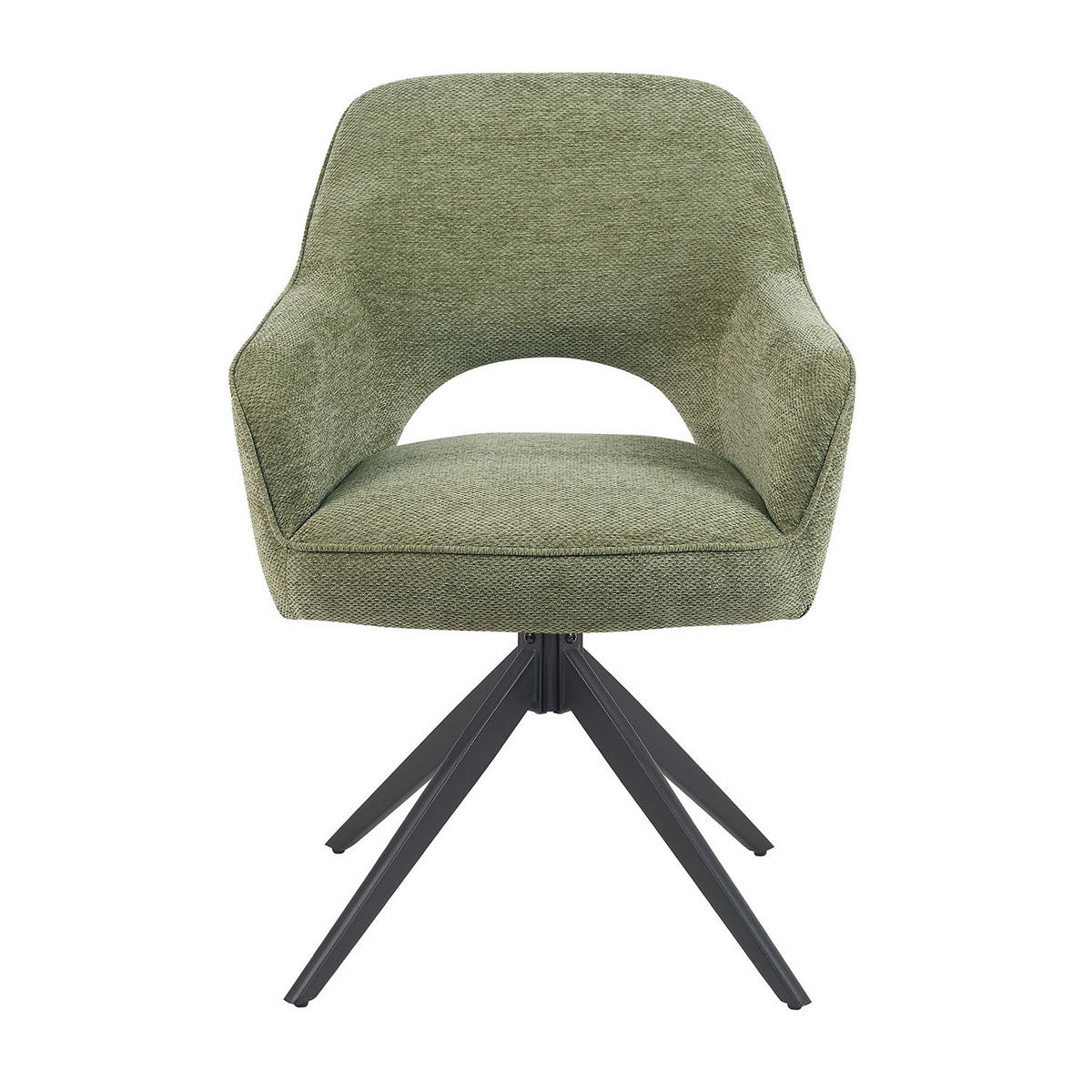 DREHSTUHL Mika-Nils - Schwarz/Grün, Textil/Metall (60/87/65cm) - DUBI Möbel