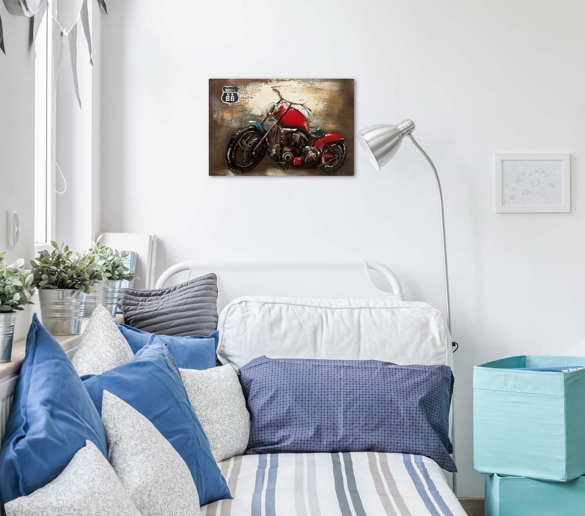 METALLBILD Rot 60/40 cm - Rot/Braun, Metall (2.04/40cm) - KUNSTLOFT