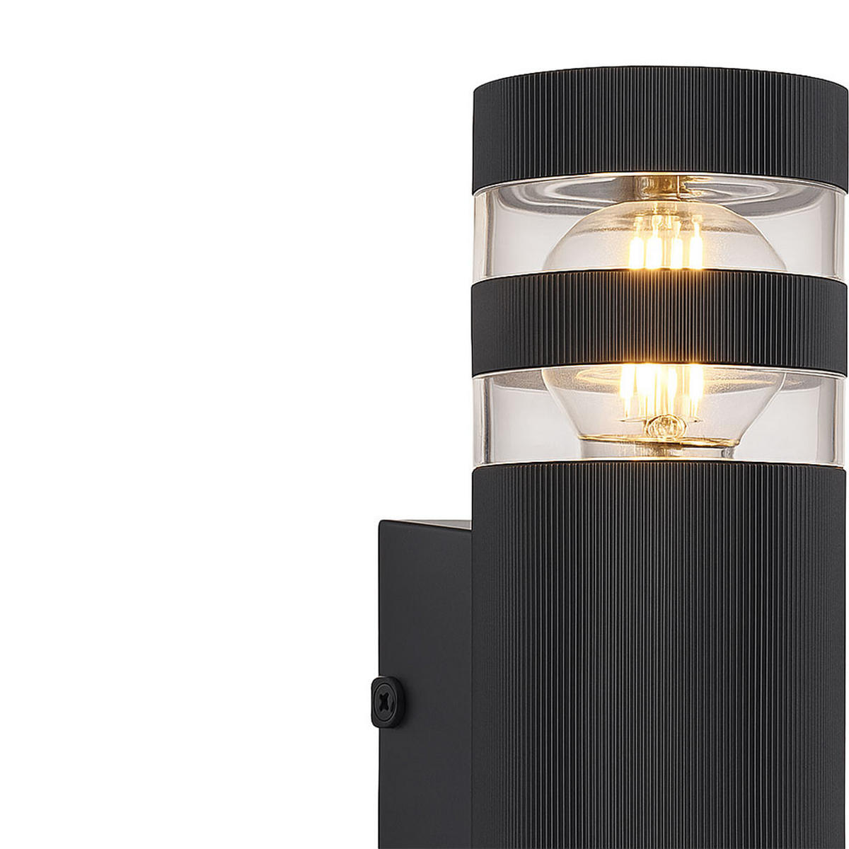 WANDLEUCHTE Hayes, Glas klar, Schwarz, Up & Down, 2er Set - Schwarz, Glas (9.5/22/6.5cm) - Globo Lighting
