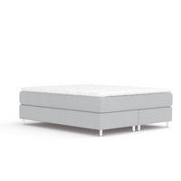 BOXSPRINGBETT Sub Hellgrau 140/200 cm mit Latex-Topper - Silberfarben/Hellgrau, Holz/Holzwerkstoff (140/200cm) - Maison de Reve