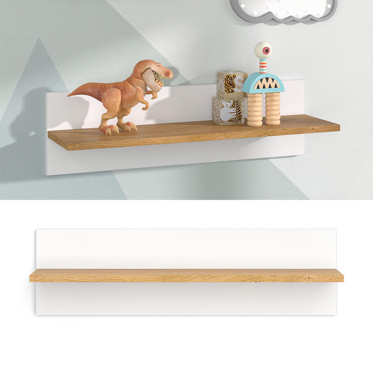 POLICE NA DĚTSKÝ POKOJ Malia Bílá - bílá, kompozitní dřevo (70/20/18.4cm) - VitaliSpa