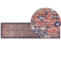 KURZFLOR-TEPPICH BAUMWOLLE Kurin 300/80 cm - Blau, Textil (80/300cm) - Beliani