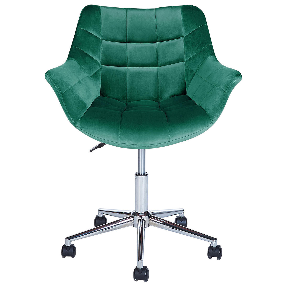BÜROSTUHL Samtstoff Grün Labelle - Grün, Textil/Metall (62/83/62cm) - Beliani