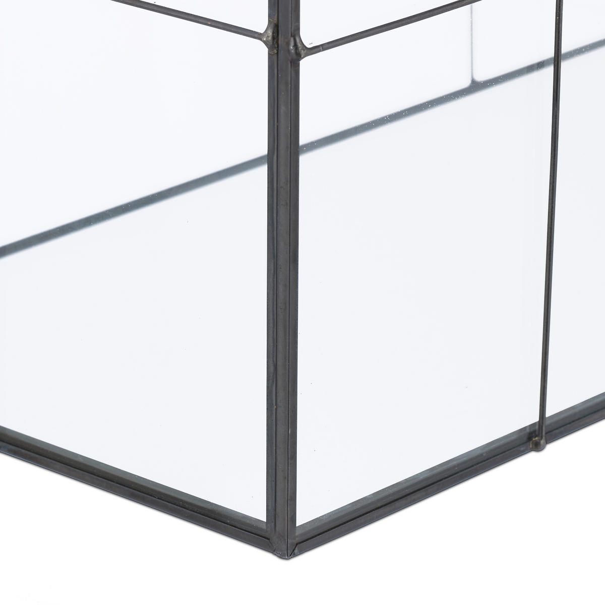 PFLANZENTERRARIUM - Schwarz, Glas/Metall (30/27/15cm) - Relaxdays