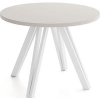 ESSTISCH Ravero runder ausziehbarer, Kaschmir 100/100/77 cm - Kaschmir/Weiß, Holz/Holzwerkstoff (100/100/77cm) - WFL GROUP
