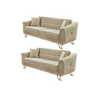 SITZGARNITUR Vega Creme Stellvariante:3+3 - Creme, Holz (225/85/90cm) - Villa Möbel