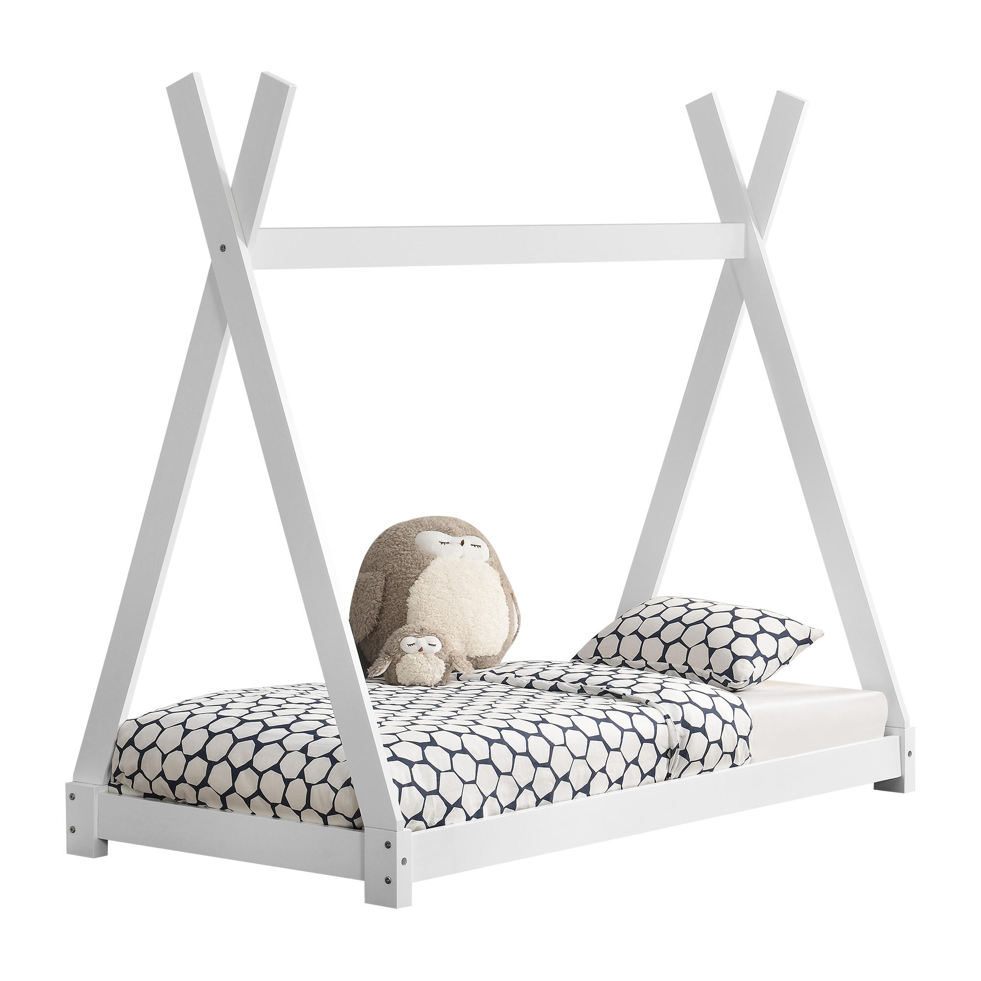 KINDERBETT Onejda - Weiß, Holz (80/160cm) - [en.casa]