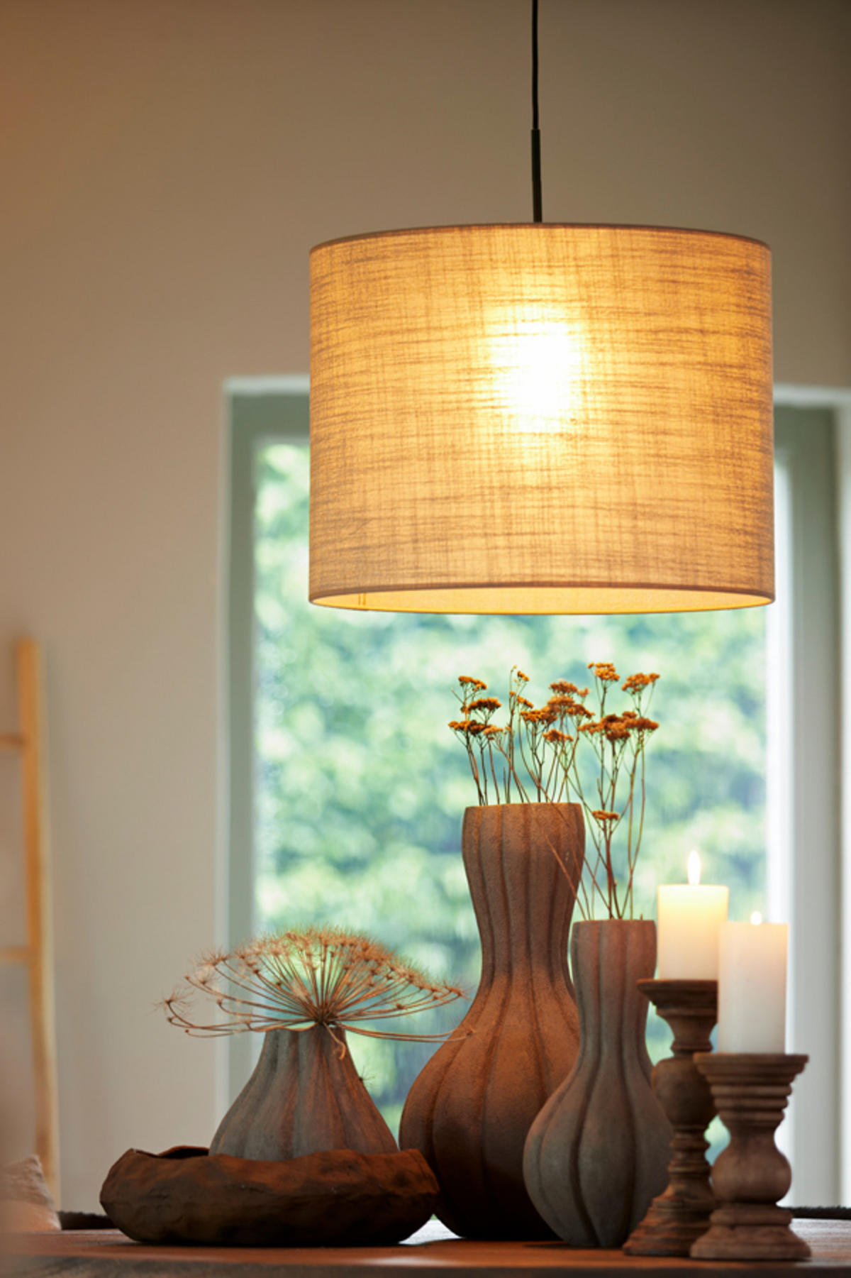 LAMPENSCHIRM Caden Braun Ø50/38 cm - Braun, Textil (50/50/38cm) - Light & Living