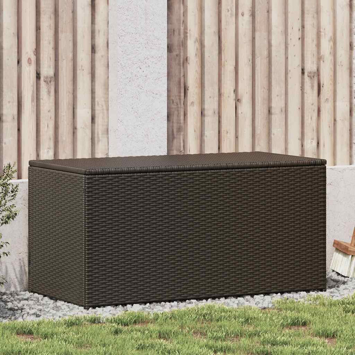 GARTENBOX Poly Rattan 100x50x50 cm Braun - Braun, Kunststoff (100/50/50cm) - furnicato