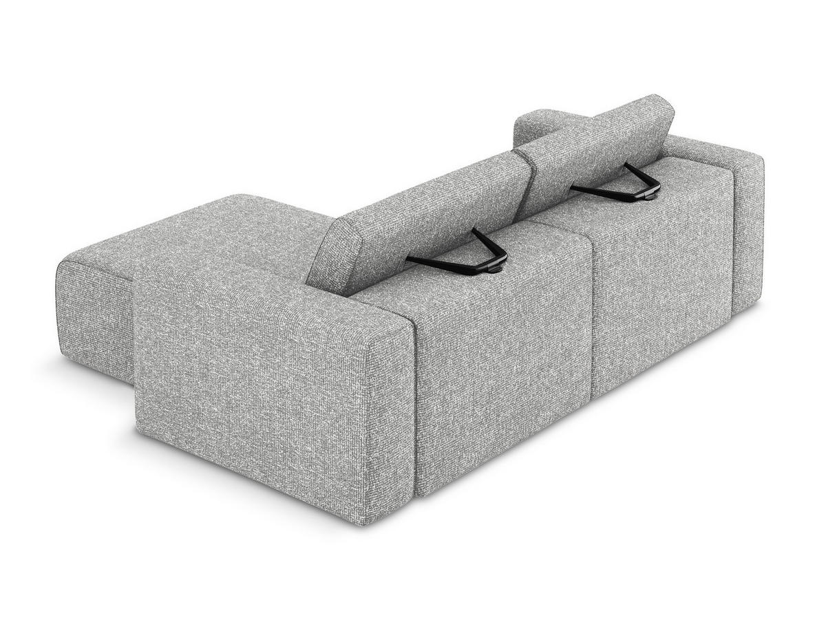 ECKSOFA Rechts Strukturstoff Stoff Grau - Beige/Silberfarben, Kunststoff/Textil (224/167cm) - Makamii
