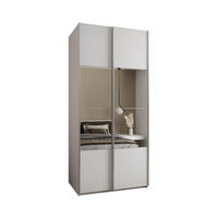 SCHWEBETÜRENSCHRANK 245,5/100/64 2-türig - Silberfarben/Weiß, Holz/Metall (100/245/64cm) - Abiks Möbel