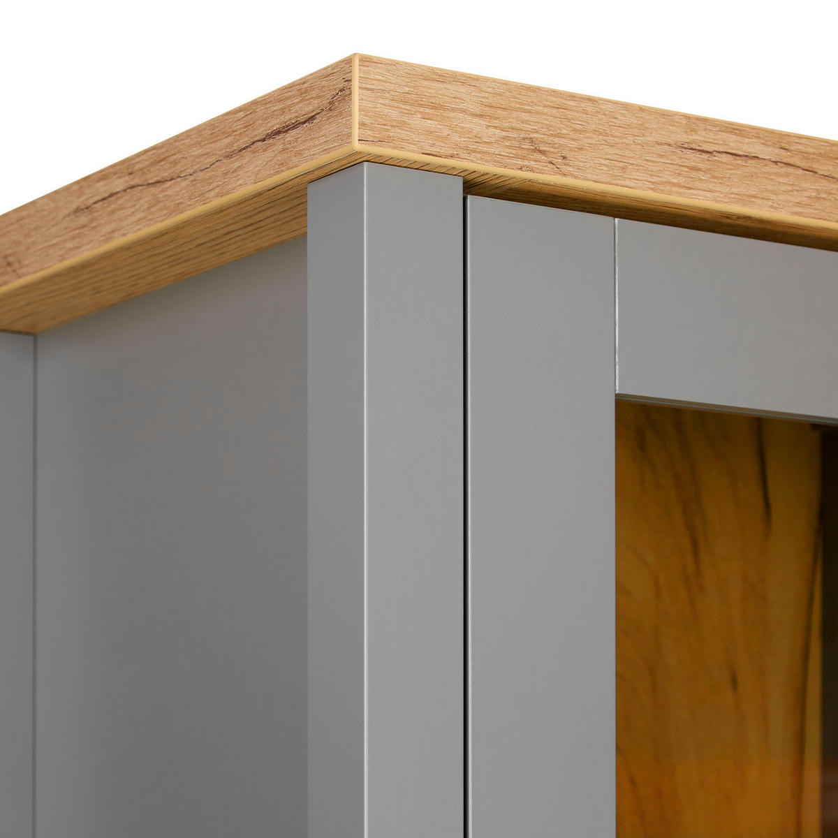 VITRINE in Grau - Grau, Holz (55/200/38cm) - Homestyle4u
