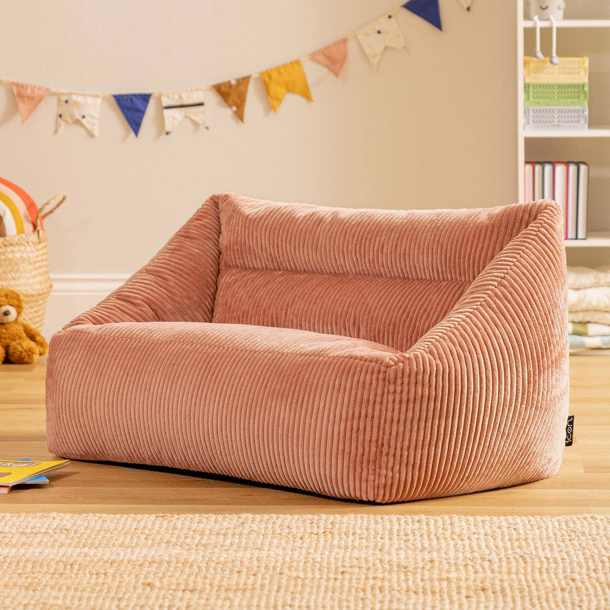 KINDERSITZSACK Sofa Cecilia - Pink, Textil (95/44/55cm) - icon