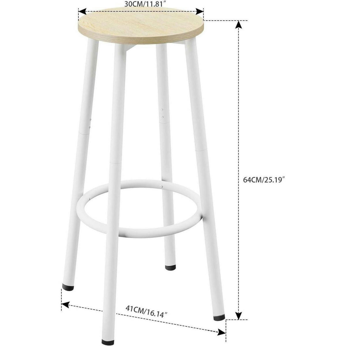 BARHOCKER 2er Set Naturfarbe 64 cm - Multicolor, Holzwerkstoff (30/64/30cm)