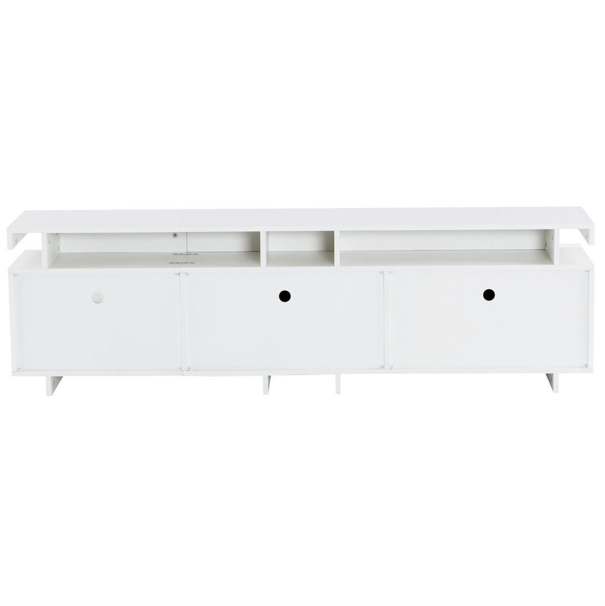 TV-LOWBOARD 170/35/50 cm mit LED-Beleuchtung, Kabelmanagement und Stauraum aus Spanplatte, Weiß - Weiß, Holzwerkstoff (170/50/35cm) - Redom