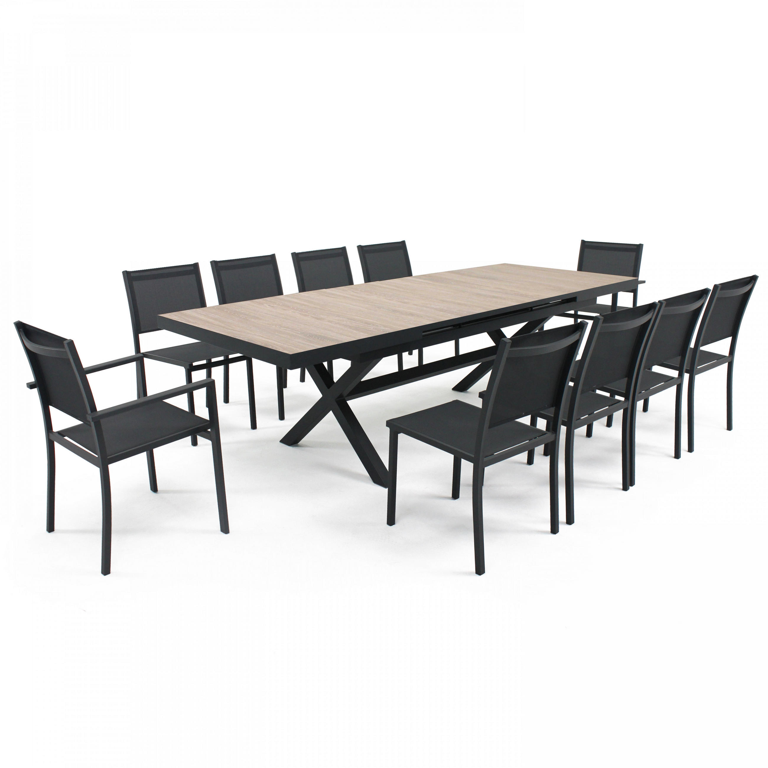 GARTENSET 11-tlg., Braun/Grau - Braun, Metall - Oviala