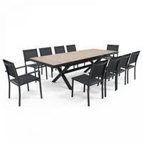 GARTENSET 11-tlg., Braun/Grau - Braun, Metall - Oviala
