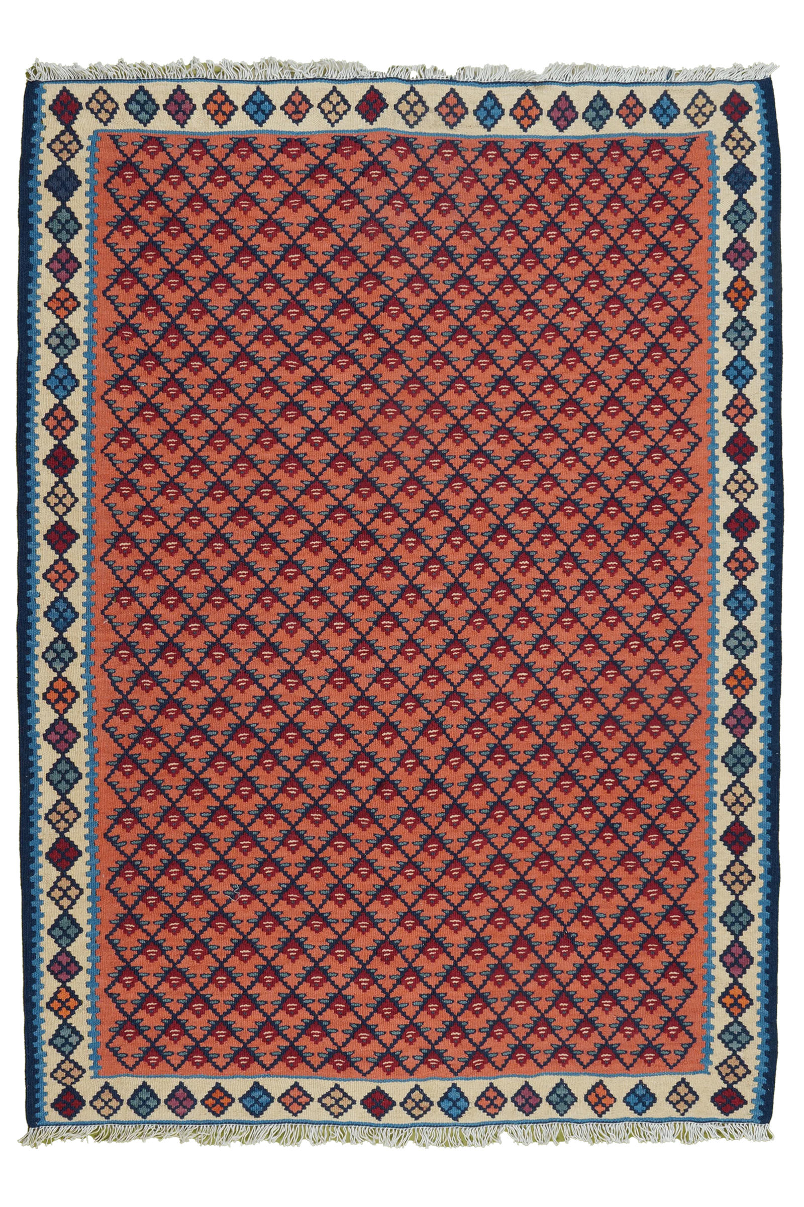 HANDWEBTEPPICH Kelim Senneh Pink 147/107 cm Schurwolle - Pink, Textil (107/147cm) - Looma