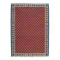 HANDWEBTEPPICH Kelim Senneh Pink 147/107 cm Schurwolle - Pink, Textil (107/147cm) - Looma