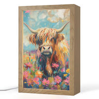 STOLNÁ LAMPA Škótsky horal - Príroda - Farebné - Kvety 20x30 cm - bordová, kompozitné drevo (8/20/30cm) - OnlyWow