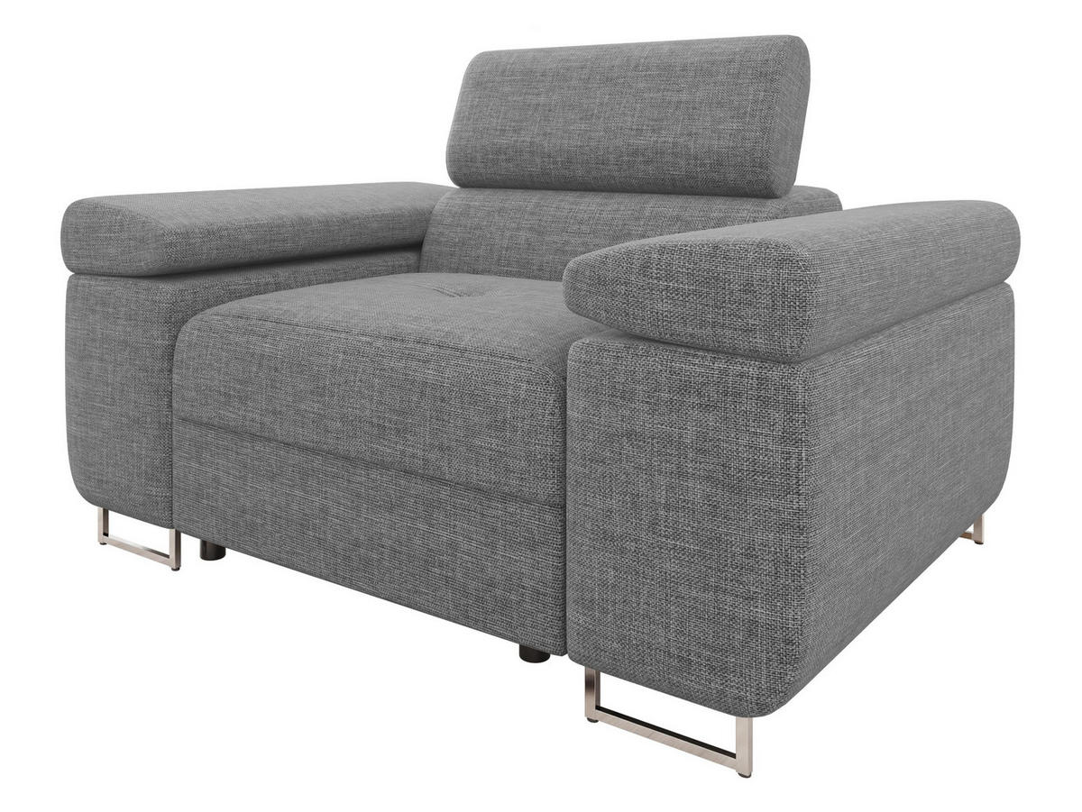 SESSEL Torezio - Hellgrau, Holz/Textil (134/90/102cm) - MIRJAN24