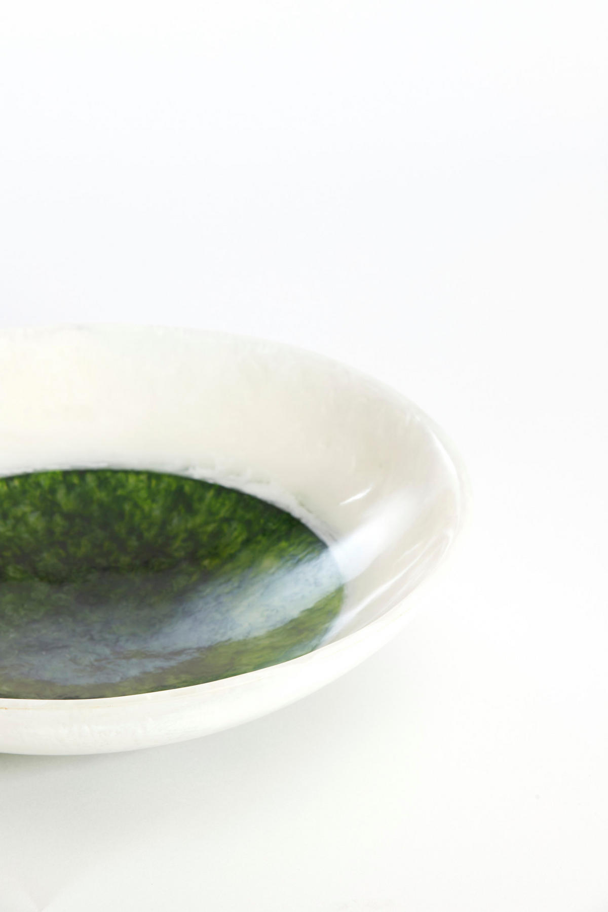 SCHALE Binanga Weiß Ø34/7,5 cm - Weiß/Grün, Kunststoff (34/7.5cm) - Light & Living