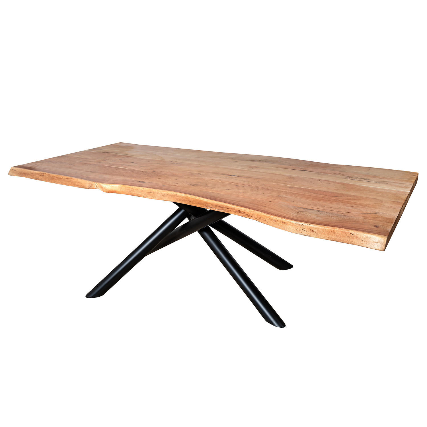 ESSTISCH - Schwarz/Akaziefarben, Holz/Metall (100/220/76cm) - home24